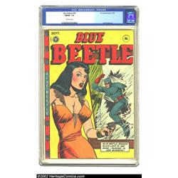 Blue Beetle #48 (Fox Features Syndicate, 1947) CGC FN/VF 7.0 Off-white pages. "Black Lace is her nam