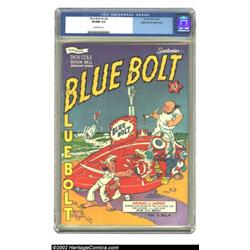 Blue Bolt Vol. 3, #4 Mile High pedigree (Novelty Press, 1942) CGC VF/NM 9.0 Off-white pages. Another