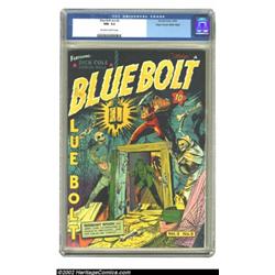 Blue Bolt Vol. 3, #5 Mile High pedigree (Novelty Press, 1942) CGC NM- 9.2 Off-white to white pages..