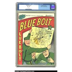 Blue Bolt Vol. 3, #6 Mile High pedigree (Novelty Press, 1942) CGC VF+ 8.5 White pages. It would be a