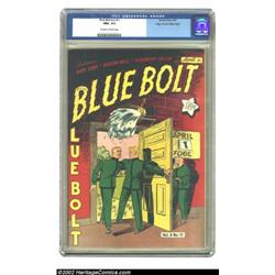 Blue Bolt Vol. 3, #11 Mile High pedigree (Novelty Press, 1943) CGC NM+ 9.6 Off-white to white pages.