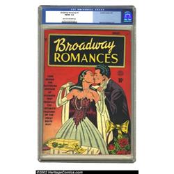 Broadway Romances #1 (Quality, 1950) CGC FN/VF 7.0 Light tan to off-white pages. Bill Ward covers ar