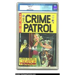 Crime Patrol #16 Gaines File pedigree 1/11 (EC, 1950) CGC NM+ 9.6 White pages. Gaines moved slowly i