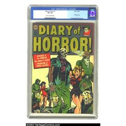 Diary of Horror #1 (Avon, 1952) CGC VF+ 8.5 Cream to off-white pages. The bondage cover by Hollingsw