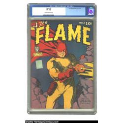 The Flame #2 (Fox, 1940) CGC VF- 7.5 Cream to off-white pages. What a book! This has incredible colo