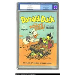Four Color #9 (Dell, 1942) CGC FN- 5.5 Light tan to off-white pages. Carl Barks does Donald Duck for