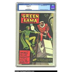 Green Lama #3 (Spark Publications, 1945) CGC VF/NM 9.0 Off-white pages. Mac Raboy delivers another a