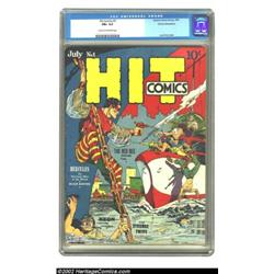 Hit Comics #1 Cosmic Aeroplane pedigree (Quality, 1940) CGC FN+ 6.5 Cream to off-white pages. Lou Fi