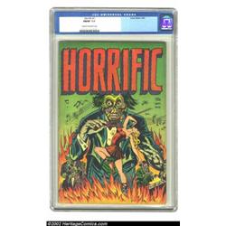 Horrific #1 (Comic Media, 1952) CGC FN/VF 7.0 Cream to off-white pages. This bizarre cover could hav