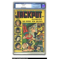 Jackpot Comics #4 (MLJ, 1941) CGC VF 8.0 Cream to off-white pages. Just after Archie made his first.