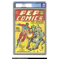 Pep #1 (MLJ, 1940) CGC VG/FN 5.0 Off-white to white pages. The first patriotic comic book hero, the.