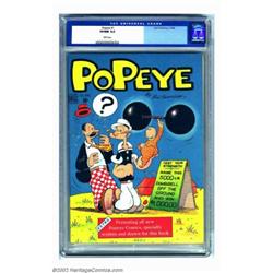 Popeye Comics #1 (Dell, 1948) CGC VF/NM 9.0 White pages. The beloved cartoon character finally gets.