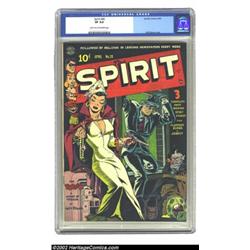 The Spirit #20 (Quality, 1950) CGC VF 8.0 Light tan to off-white pages. The striking front cover arg