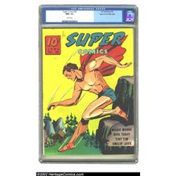 Super Comics #25 Mile High pedigree (Dell, 1940) CGC NM+ 9.6 White pages. "Super" isn't just the tit