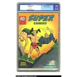 Super Comics #27 Mile High pedigree (Dell, 1940) CGC NM+ 9.6 White pages. This Ken Ernst cover hasn'