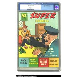 Super Comics #39 Mile High pedigree (Dell, 1941) CGC NM- 9.2 White pages. Big Dick is down on this c
