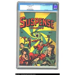 Suspense Comics #9 (Continental Magazines, 1945) CGC VF- 7.5 Cream to off-white pages. A hypnotic ey