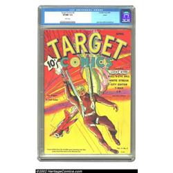 Target Comics #3 Larson pedigree (Novelty Press, 1940) CGC VF/NM 9.0 White pages. Lamont Larson's ch
