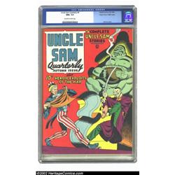 Uncle Sam Quarterly #4 Mile High pedigree (Quality, 1942) CGC NM+ 9.6 Off-white to white pages. One.