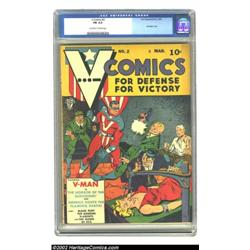 V-Comics #2 (Fox Features Syndicate, 1942) CGC FN 6.0 Off-white to white pages. Overstreet lists thi