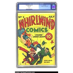 Whirlwind Comics #2 Mile High pedigree (Nita Publication, 1940) CGC VF+ 8.5 White pages. Betcha don'