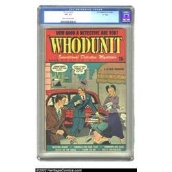Whodunit #1 "D" Copy pedigree (D.S. Publishing, 1948) CGC VF+ 8.5 Cream to off-white pages. Crime co