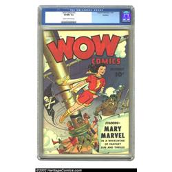 Wow Comics #19 Rockford pedigree (Fawcett, 1943) CGC VF/NM 9.0 Cream to off-white pages. Bright colo