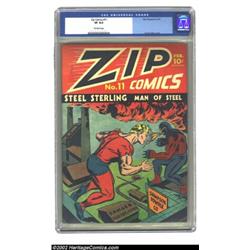 Zip Comics #11 (MLJ, 1941) CGC VF 8.0 Off-white pages. Charles Biro does the Steel Sterling cover fo