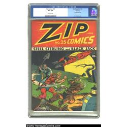 Zip Comics #25 Rockford pedigree (MLJ, 1942) CGC VF+ 8.5 Off-white pages. Irv Novick, one of the tru