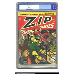 Zip Comics #29 Mile High pedigree (MLJ, 1942) CGC NM 9.4 White pages. Bob Montana warms up for his l