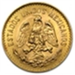 Gold Mexican 5 Pesos BU