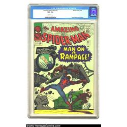 The Amazing Spider-Man #32 (Marvel, 1966) CGC NM+ 9.6 Off-white pages. Spidey goes on a rampage as h