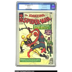 The Amazing Spider-Man #16 (Marvel, 1964) CGC NM 9.4 Off-white pages. Daredevil, in his first crosso