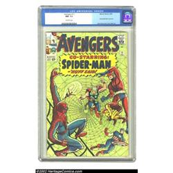 The Avengers #11 (Marvel, 1964) CGC NM- 9.2 Off-white pages. Spider-Man makes one of his very early.