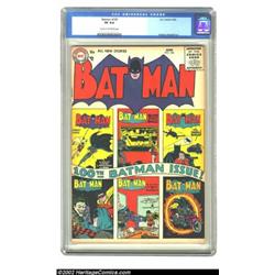 Batman #100 (DC, 1956) CGC VF 8.0 Cream to off-white pages. Fifties DCs are proving to be even more.