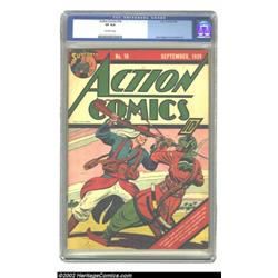 Action Comics #16 (DC, 1939) CGC VF 8.0 Off-white pages. A Legionnaire battles it out with an Arab i