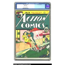 Action Comics #29 (DC, 1940) CGC FN+ 6.5 Off-white to white pages. Early issues of Action featuring.