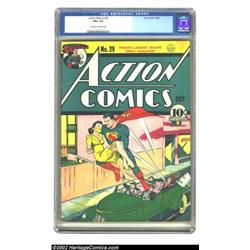 Action Comics #29 (DC, 1940) CGC FN+ 6.5 Off-white to white pages. Early issues of Action featuring.