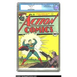 Action Comics #35 Mile High pedigree (DC, 1941) CGC NM- 9.2 White pages. Another monumental item fro