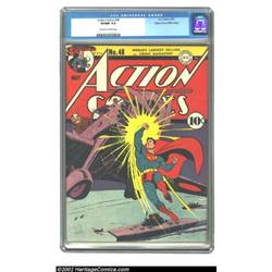 Action Comics #48 Mile High pedigree (DC, 1942) CGC VF/NM 9.0 Off-white to white pages. What an awes