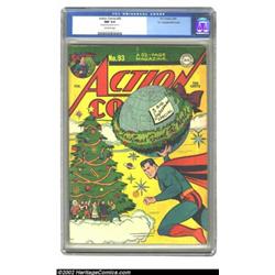 Action Comics #93 "D" Copy pedigree Double cover (DC, 1946) CGC NM 9.4 Off-white pages. Our initial.