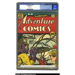 Adventure Comics #86 (DC, 1943) CGC VF/NM 9.0 Off-white pages. Fronted by a great Simon and Kirby co