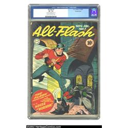 All-Flash #7 Double cover (DC, 1942) CGC VF- 7.5 Cream to off-white pages. The E. E. Hibbard cover i