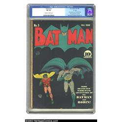 Batman #3 "D" Copy pedigree (DC, 1940) CGC FN 6.0 Off-white to white pages. Year-in and year-out, DC