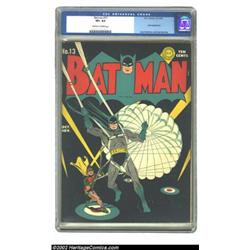 Batman #13 (DC, 1942) CGC VF+ 8.5 Off-white to white pages. Jerry Robinson offers one of his typical