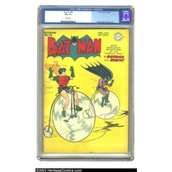 Batman #29 (DC, 1945) CGC VF+ 8.5 White pages. Robin risks his life on this cover, as he attempts to