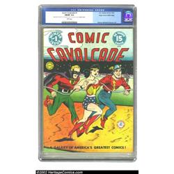 Comic Cavalcade #1 Mile High pedigree (DC, 1942) CGC FN/VF 7.0 White pages. Even the fragile cardboa