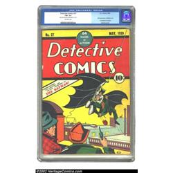 Detective Comics #27 (DC, 1939) CGC FN- 5.5 Off-white pages. Batman swings into action in his first.