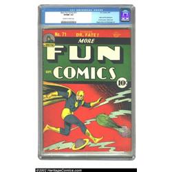 More Fun Comics #71 (DC, 1941) CGC VF/NM 9.0 Off-white to white pages. Overstreet denotes this surre