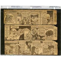 Batman and Robin Newspaper Comic Strip Group Lot of First 66 Strips (DC, 1943). These are the first.